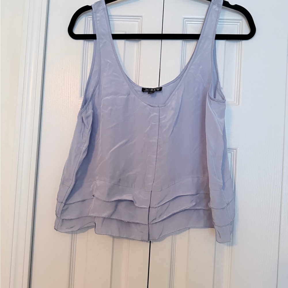 J. Crew Lavender Scoop Neck Silk-Blend Tank